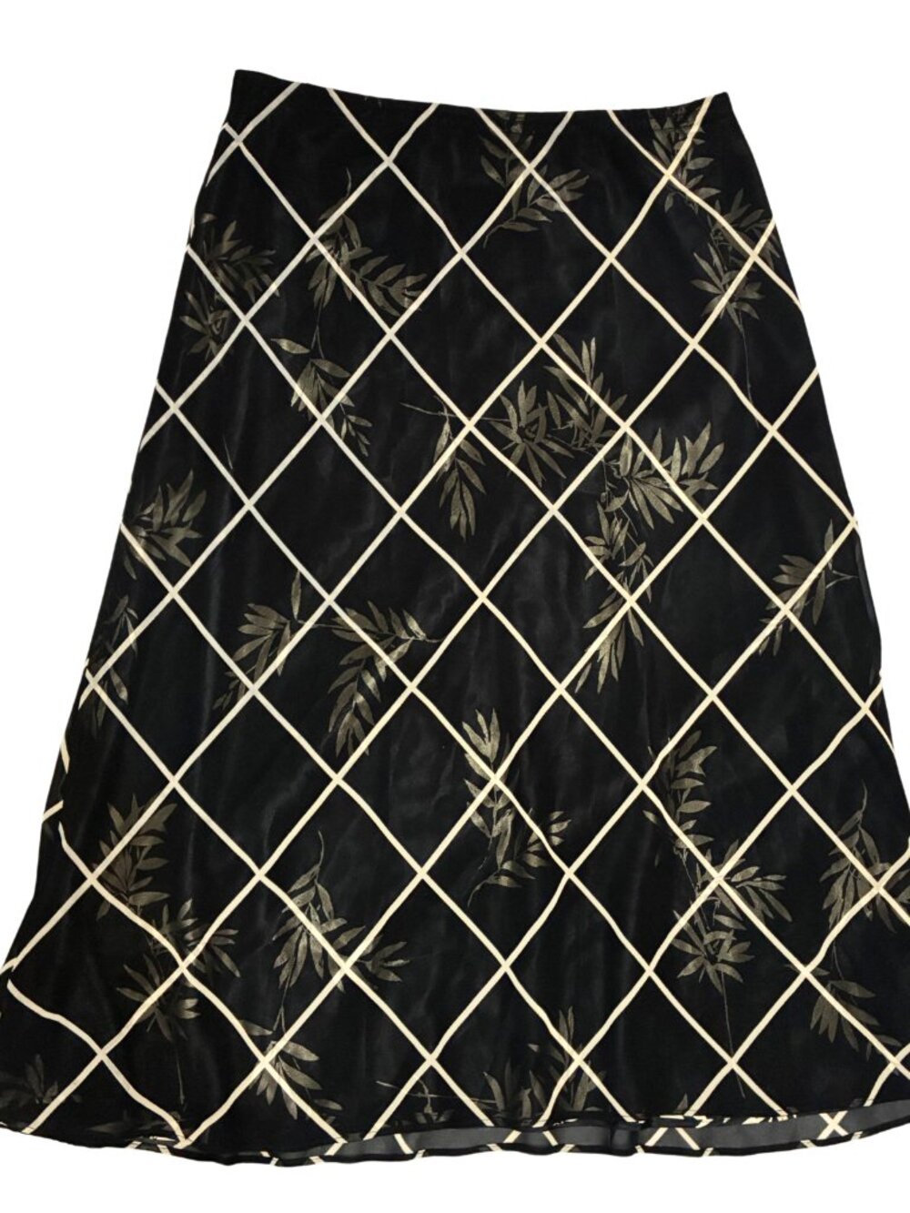 Laura Scott 12P Maxi Skirt 90s Romantic Sheer Minimalist Botanical Geometric Y2K